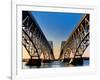 Metal bridges over a river, South Grand Island Bridge, Niagara River, New York State, USA-null-Framed Photographic Print