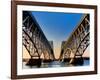 Metal bridges over a river, South Grand Island Bridge, Niagara River, New York State, USA-null-Framed Photographic Print