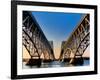 Metal bridges over a river, South Grand Island Bridge, Niagara River, New York State, USA-null-Framed Photographic Print