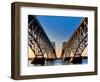 Metal bridges over a river, South Grand Island Bridge, Niagara River, New York State, USA-null-Framed Photographic Print