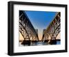 Metal bridges over a river, South Grand Island Bridge, Niagara River, New York State, USA-null-Framed Photographic Print