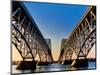 Metal bridges over a river, South Grand Island Bridge, Niagara River, New York State, USA-null-Mounted Photographic Print