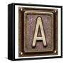 Metal Button Alphabet Letter A-donatas1205-Framed Stretched Canvas