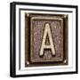 Metal Button Alphabet Letter A-donatas1205-Framed Premium Giclee Print