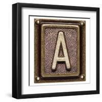 Metal Button Alphabet Letter A-donatas1205-Framed Art Print