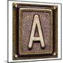 Metal Button Alphabet Letter A-donatas1205-Mounted Art Print