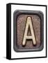 Metal Button Alphabet Letter A-donatas1205-Framed Stretched Canvas