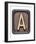 Metal Button Alphabet Letter A-donatas1205-Framed Art Print