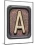 Metal Button Alphabet Letter A-donatas1205-Mounted Art Print