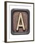 Metal Button Alphabet Letter A-donatas1205-Framed Art Print