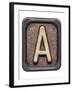 Metal Button Alphabet Letter A-donatas1205-Framed Art Print