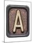 Metal Button Alphabet Letter A-donatas1205-Mounted Art Print