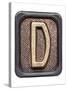 Metal Button Alphabet Letter D-donatas1205-Stretched Canvas