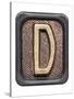 Metal Button Alphabet Letter D-donatas1205-Stretched Canvas