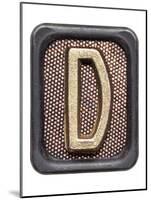 Metal Button Alphabet Letter D-donatas1205-Mounted Art Print