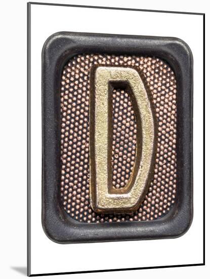 Metal Button Alphabet Letter D-donatas1205-Mounted Art Print