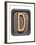 Metal Button Alphabet Letter D-donatas1205-Framed Art Print