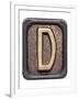 Metal Button Alphabet Letter D-donatas1205-Framed Art Print