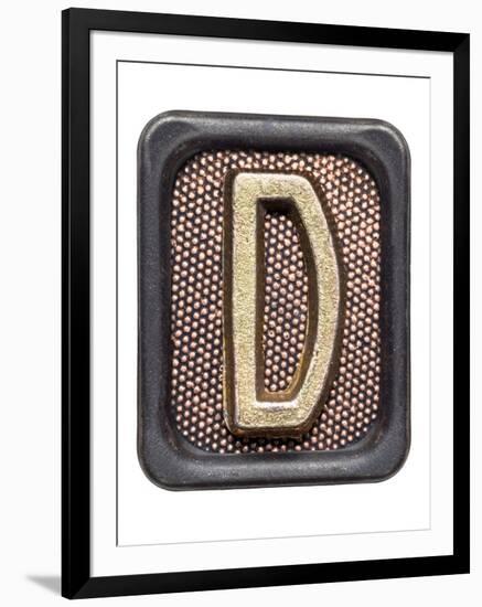 Metal Button Alphabet Letter D-donatas1205-Framed Art Print