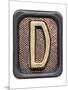 Metal Button Alphabet Letter D-donatas1205-Mounted Art Print