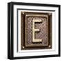 Metal Button Alphabet Letter E-donatas1205-Framed Art Print