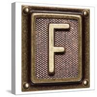 Metal Button Alphabet Letter F-donatas1205-Stretched Canvas