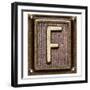 Metal Button Alphabet Letter F-donatas1205-Framed Premium Giclee Print