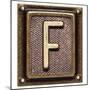 Metal Button Alphabet Letter F-donatas1205-Mounted Premium Giclee Print