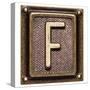 Metal Button Alphabet Letter F-donatas1205-Stretched Canvas