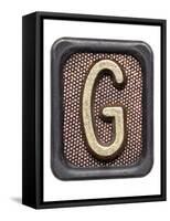 Metal Button Alphabet Letter G-donatas1205-Framed Stretched Canvas