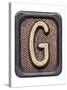 Metal Button Alphabet Letter G-donatas1205-Stretched Canvas