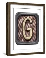 Metal Button Alphabet Letter G-donatas1205-Framed Art Print