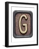 Metal Button Alphabet Letter G-donatas1205-Framed Art Print