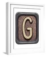 Metal Button Alphabet Letter G-donatas1205-Framed Art Print