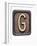 Metal Button Alphabet Letter G-donatas1205-Framed Art Print