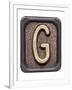 Metal Button Alphabet Letter G-donatas1205-Framed Art Print