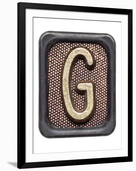 Metal Button Alphabet Letter G-donatas1205-Framed Art Print