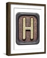 Metal Button Alphabet Letter H-donatas1205-Framed Art Print