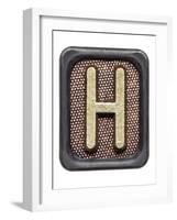 Metal Button Alphabet Letter H-donatas1205-Framed Art Print