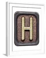 Metal Button Alphabet Letter H-donatas1205-Framed Art Print