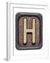 Metal Button Alphabet Letter H-donatas1205-Framed Art Print