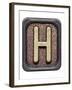 Metal Button Alphabet Letter H-donatas1205-Framed Art Print