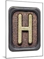 Metal Button Alphabet Letter H-donatas1205-Mounted Art Print