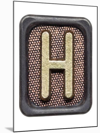 Metal Button Alphabet Letter H-donatas1205-Mounted Art Print