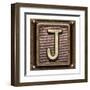 Metal Button Alphabet Letter J-donatas1205-Framed Art Print