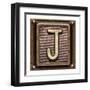 Metal Button Alphabet Letter J-donatas1205-Framed Art Print