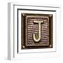 Metal Button Alphabet Letter J-donatas1205-Framed Art Print