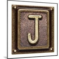 Metal Button Alphabet Letter J-donatas1205-Mounted Art Print