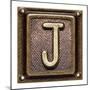 Metal Button Alphabet Letter J-donatas1205-Mounted Art Print