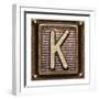 Metal Button Alphabet Letter K-donatas1205-Framed Art Print
